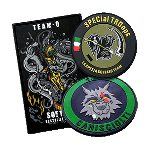 PVC patch-uri 2D og 3D laget av Easypatch for softair-lag i ulike former og størrelser